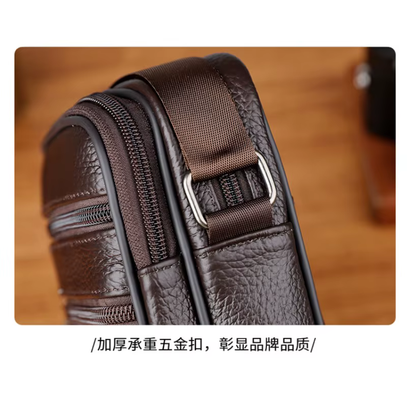 Sac à bandoulière pour homme en cuir véritable