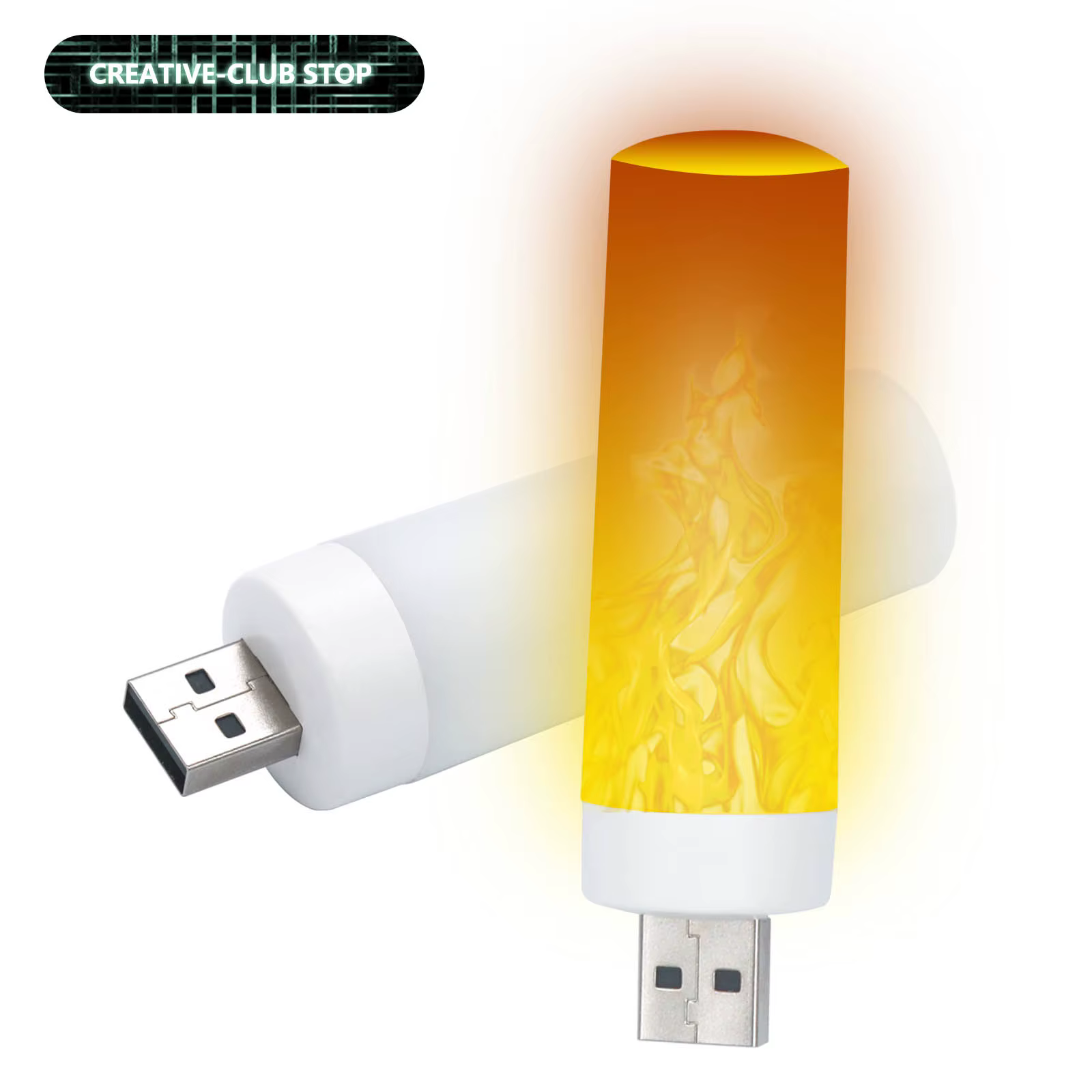 LED USB atmosphère lumière flamme clignotant bougie lumières livre lampe pour batterie externe Camping éclairage