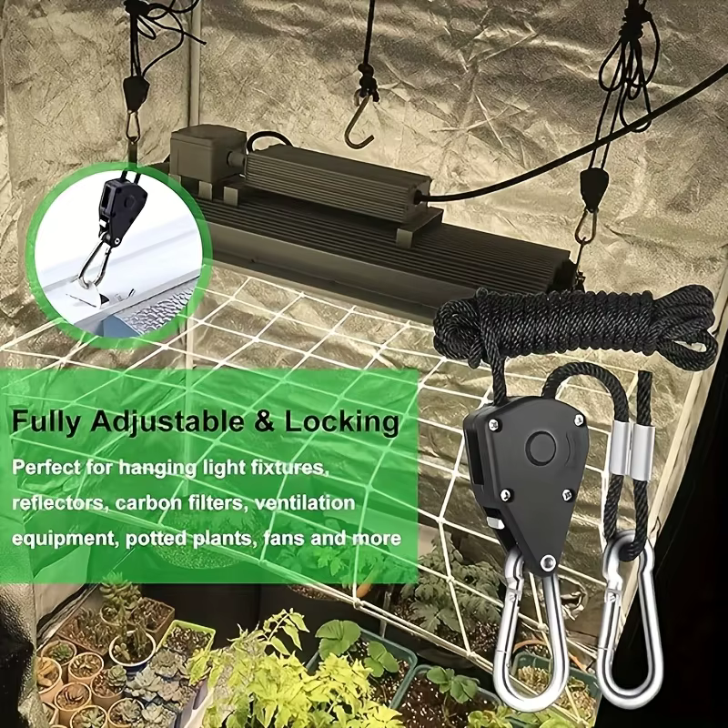 Clip de corde à cliquet robuste - Accessoire de tente pour levage sécurisé
