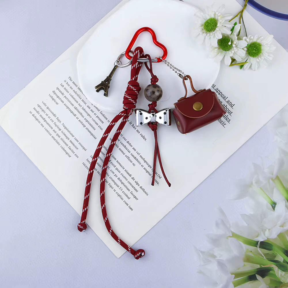 Décoration pour sac personnalité tresse corde sac pendentif MIU Style téléphone portable décor porte-clés sac breloques sac à main suspendu décor