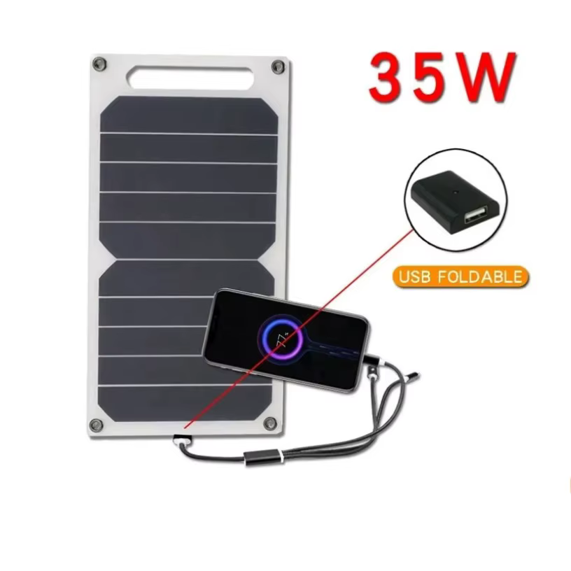 Pour l'urgence extérieure USB 5-35W chargeur Portable étanche panneau solaire peut être fixé sac à dos pour la