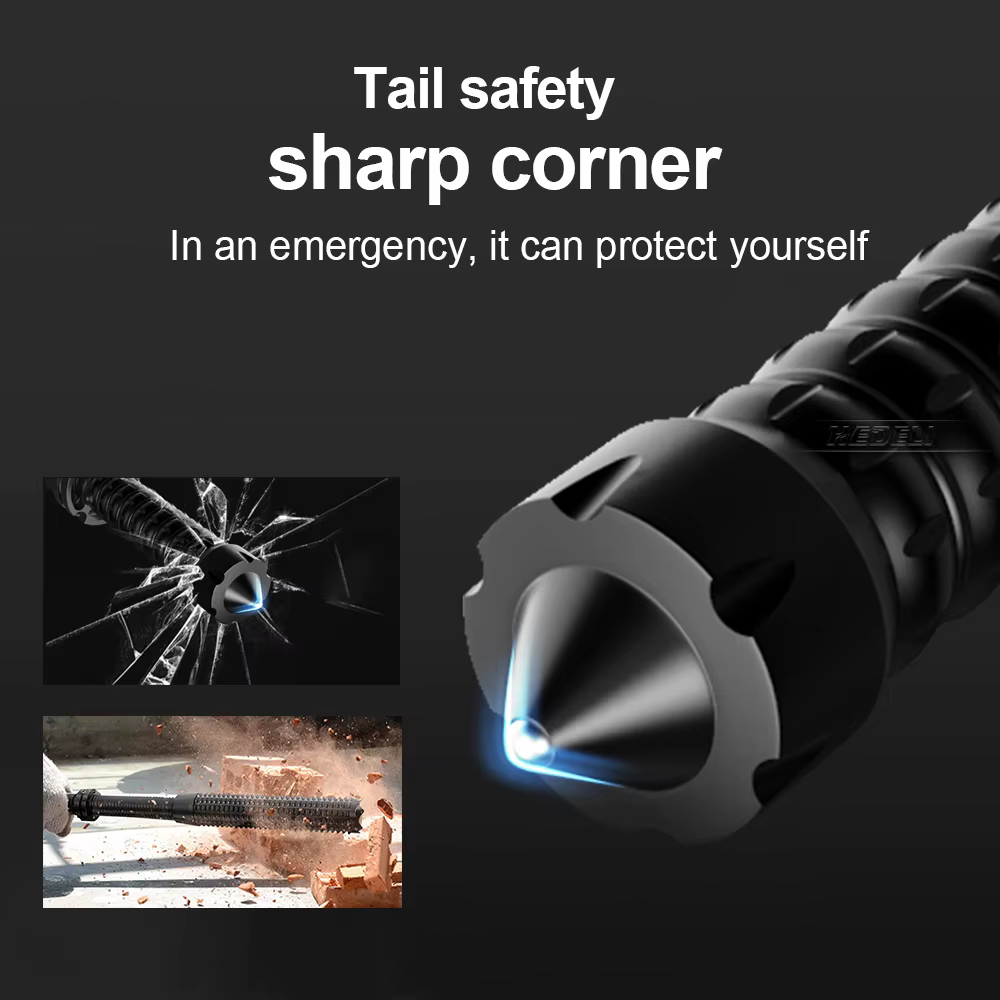 Lampe Wolf Tooth, lampe torche anti-éblouissement, auto-défense, étanche, pour équipement anti-émeute d'urgence, bâton télescopique rechargeable pour l'extérieur
