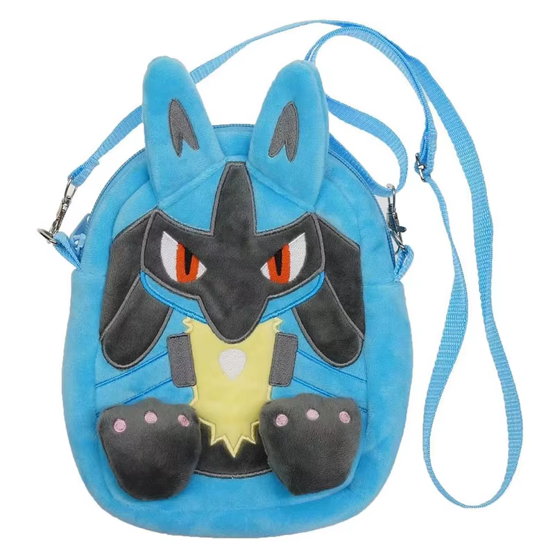 Sac à bandoulière en tissu mignon, sac de rangement avec cordon de serrage, jeu d'animation Pokemon, jouets périphériques, Rowlet Lucario, capacité de paquet de dessin animé