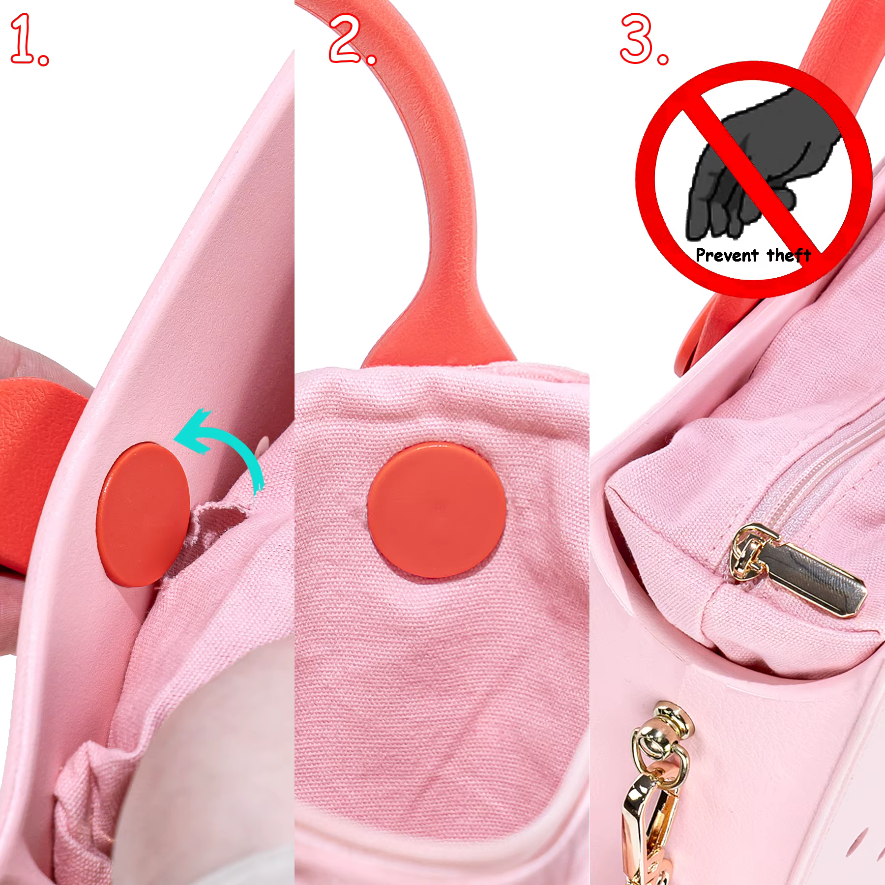 Le gars orange nouveau EVA décontracté brin étanche voyage sac fourre-tout femmes mode perforé sac à main ajustement charmes sacs de plage en plein air