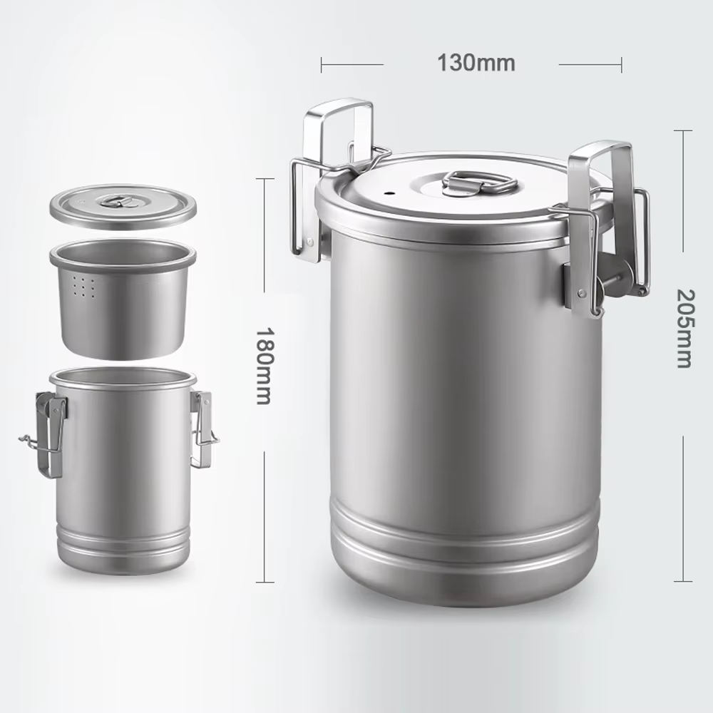 Cuiseur à riz Portable pour Camping et randonnée, ustensiles de cuisine pour pique-nique en plein air, Pot en acier inoxydable, accessoire de cuisine multifonctionnel pour voyage