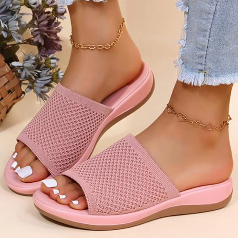 Sandales d'Niket d'Extérieur pour Femme, Chaussures d'Été Souples à Talons Bas, Plates, de Plage