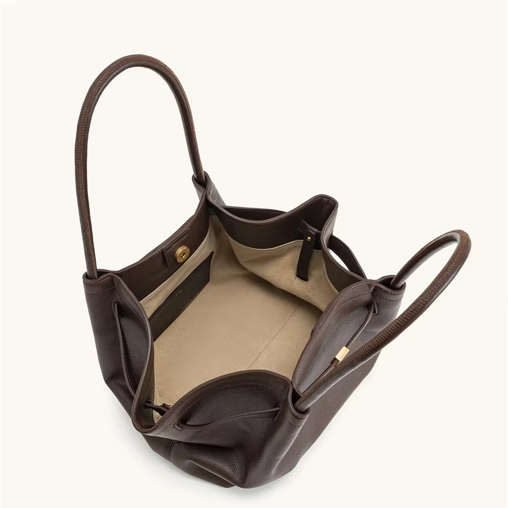 Sac à bandoulière JW PEI2026 pour femme, sac de créateur grande capacité marron foncé avec pochette portefeuille | Sac à main en cuir élégant et luxueux