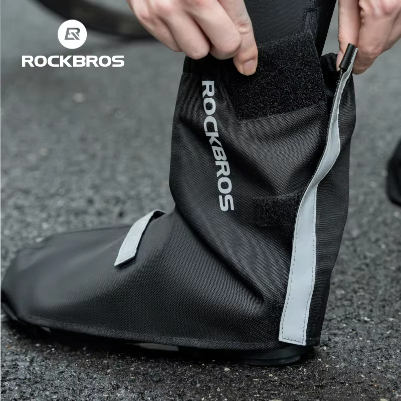 ROCKBROS couvre-chaussures cyclisme imperméable chaussures couverture 1 paire bottes de cyclisme couvre-chaussures coupe-vent équitation en plein air épais couvre-chaussures