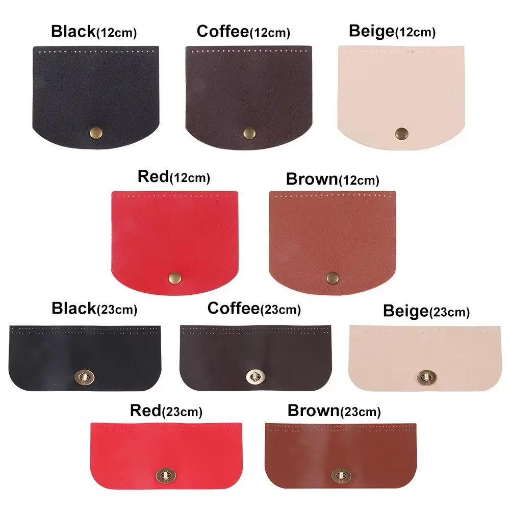Pièces de sac bricolage fait à la main en cuir PU rabat matériel sac rabat couverture pour sac tricoté