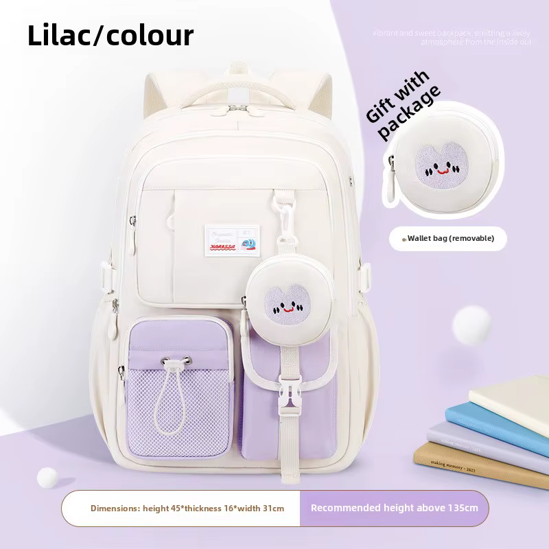 Cartables avec sac à main Junior High School Girls Niche Ins Style Sacs à dos 2025 Nouveaux sacs d'école imperméables en nylon primaire mochilas