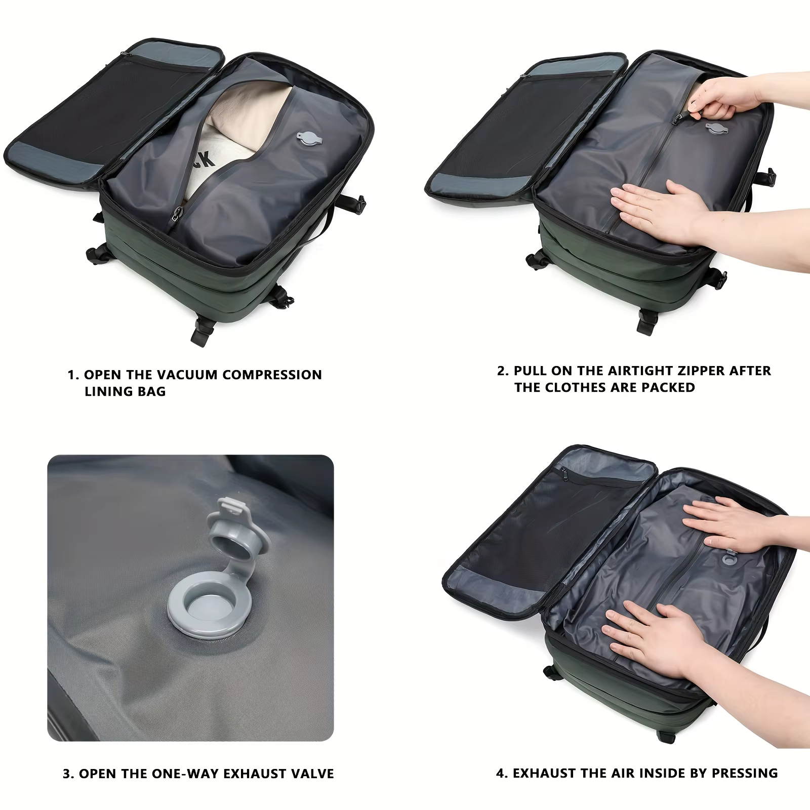 Sac à dos de compression sous vide de grande capacité