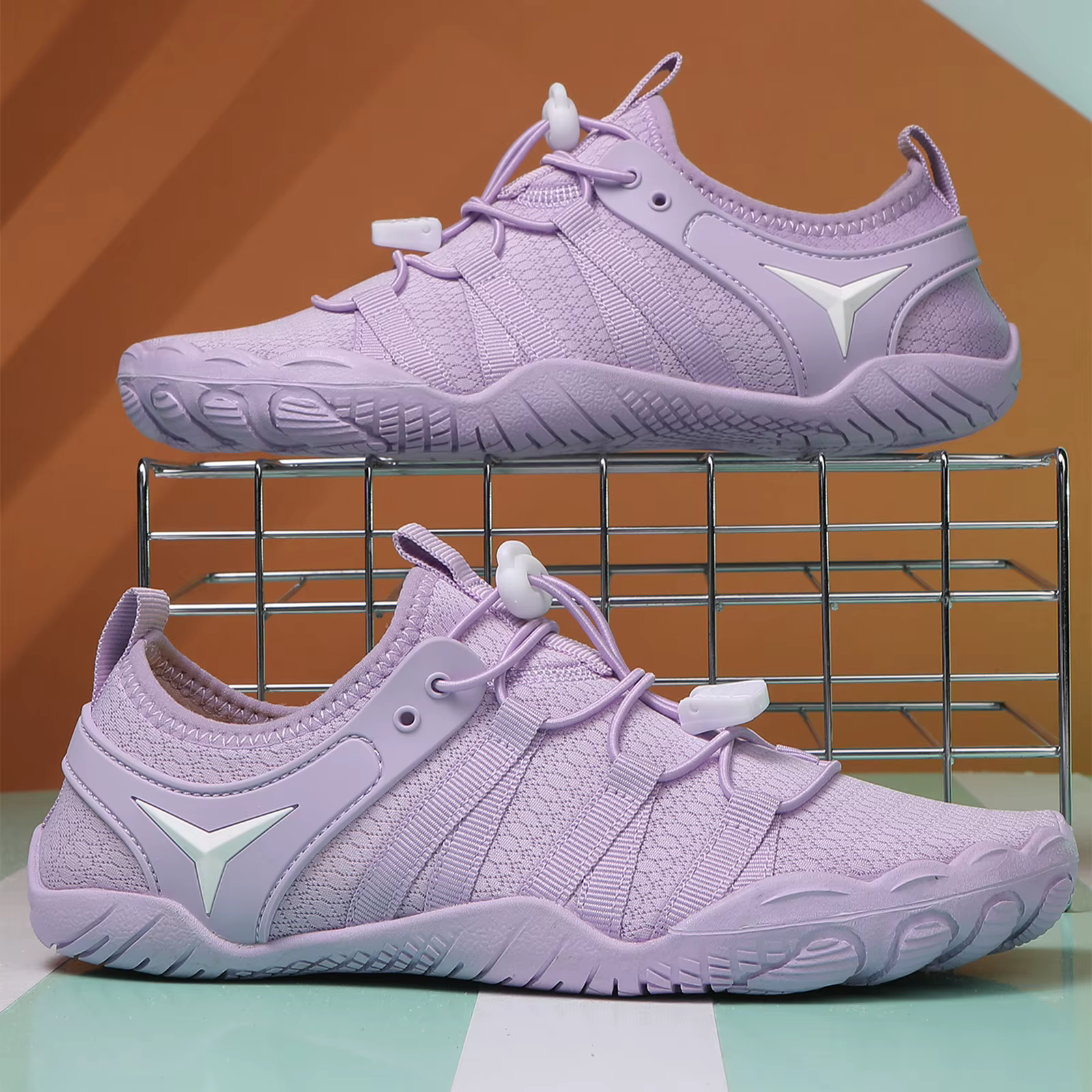 Chaussures de wading beige unisexe antidérapantes à séchage rapide pour la randonnée aquatique
