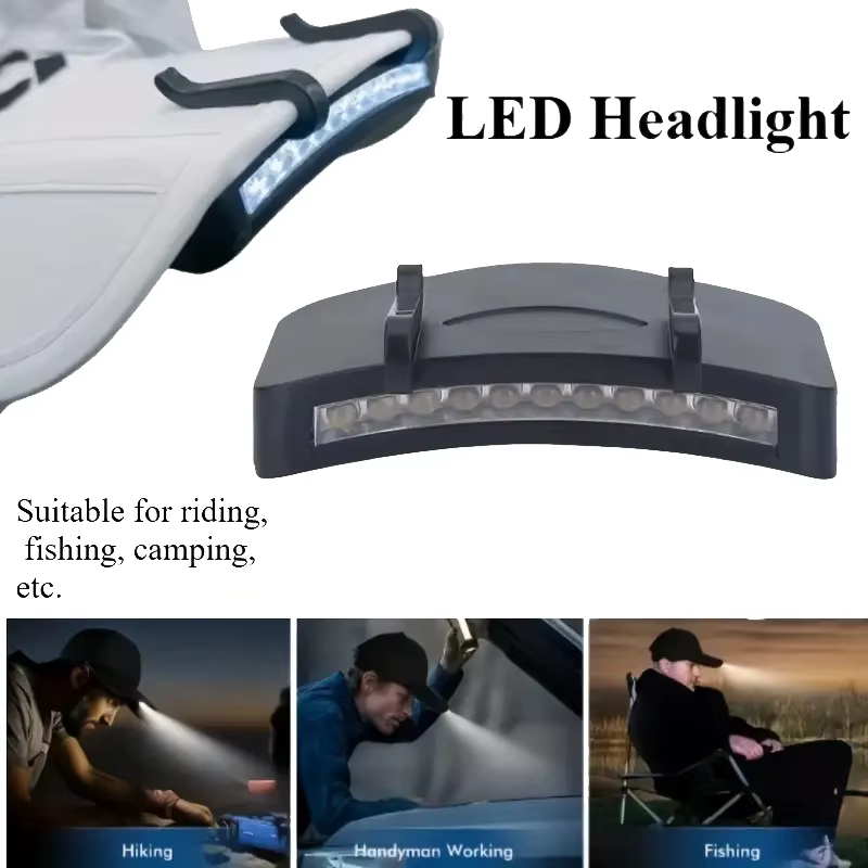 300LM 11 LED lampe frontale pince sur casquette chapeau torche Portable Super lumineux 11 LED