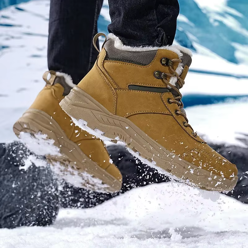 Bottes pour hommes 2025 – Nouvelles pantoufles d'hiver chaudes, chaussures imperméables antidérapantes en peluche, baskets pour hommes, chaussures de sport pour hommes, bottes d'hiver