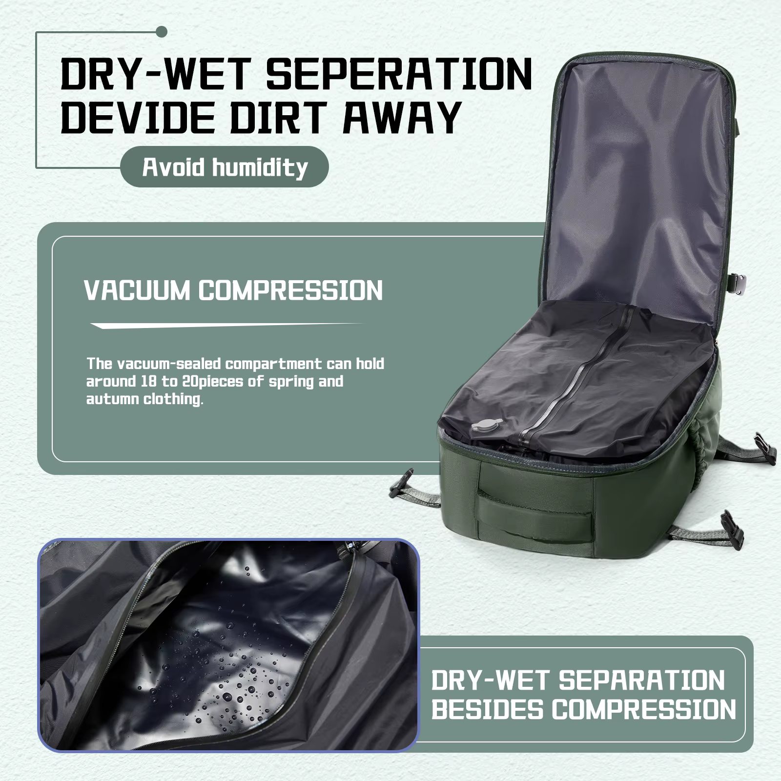 Sac à dos de compression sous vide d'air