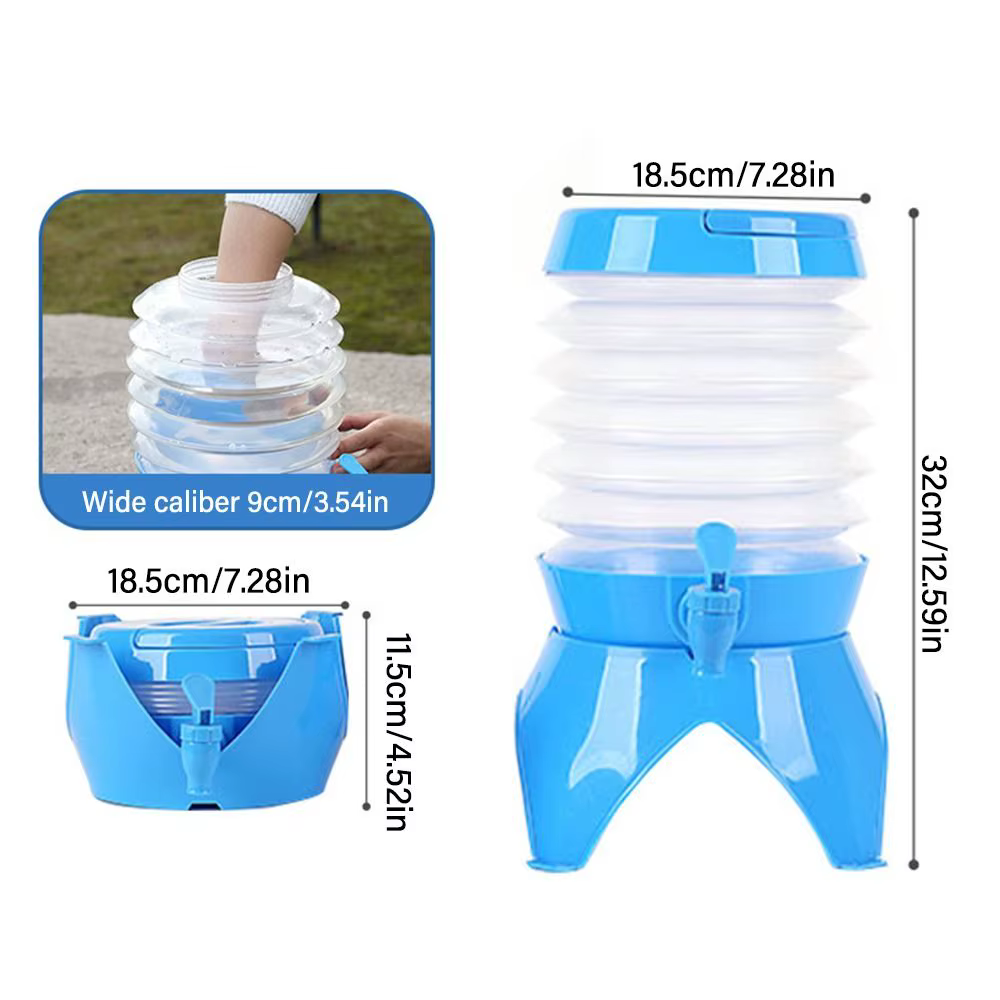 Récipient à eau pliable avec poignée