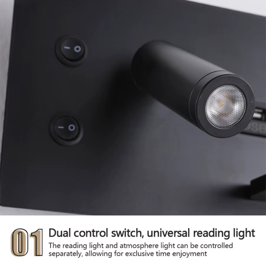 Lampe murale LED moderne multifonctionnelle avec charge sans fil