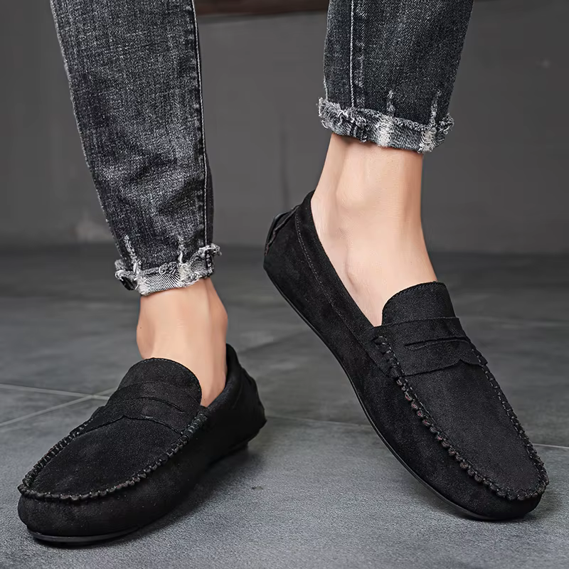 Hommes daim chaussures en cuir décontractées mode confortable hommes mocassins sans lacet chaussures plates pour homme mâle paresseux chaussures chaussures de conduite