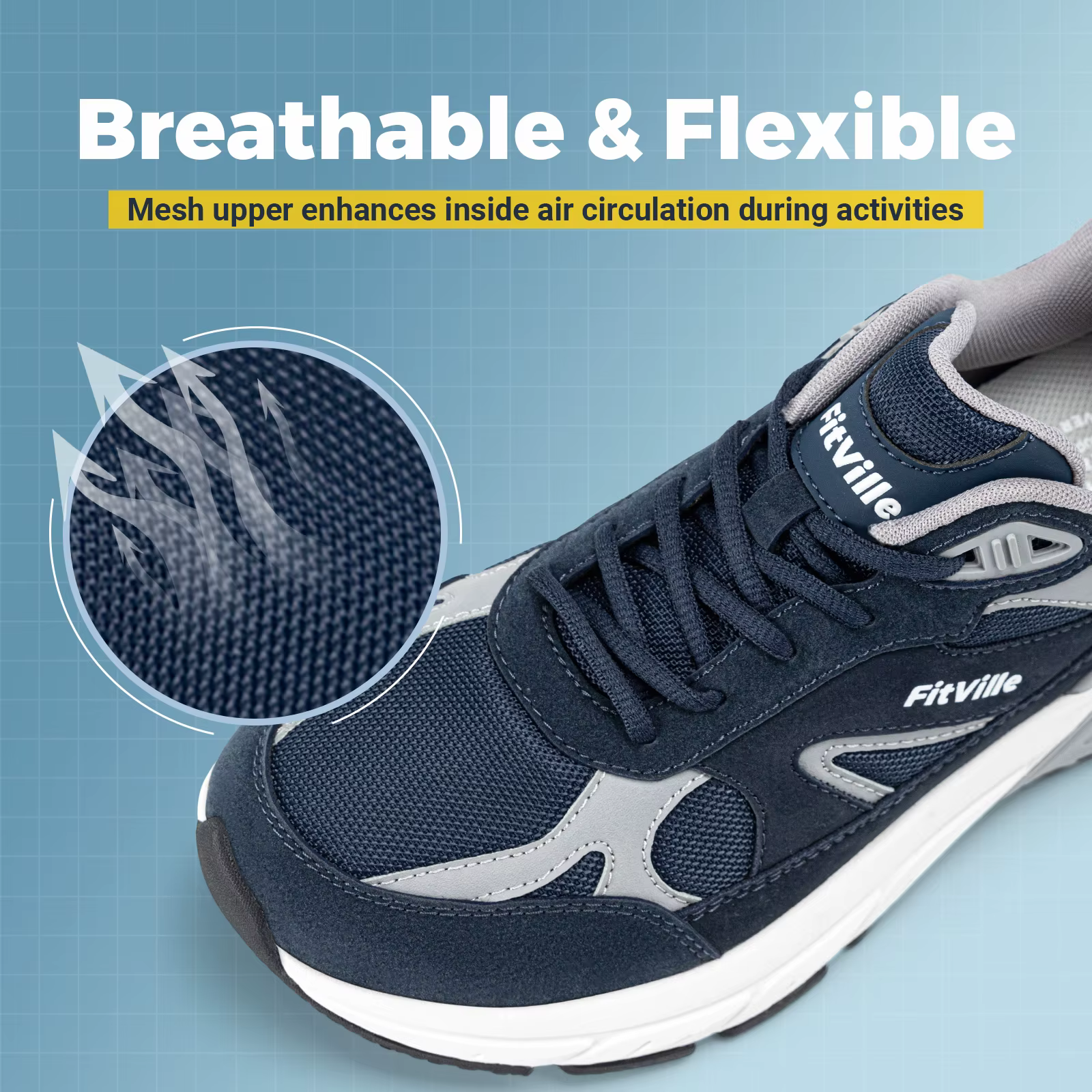 Chaussures de marche Fitville extra larges pour hommes