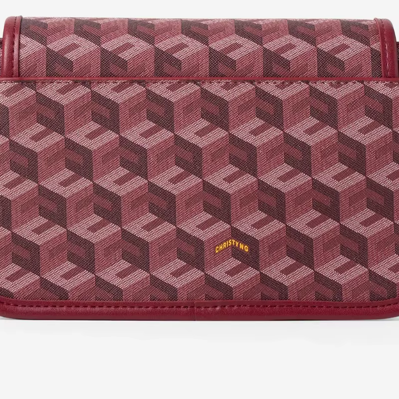 Sac messager de luxe à monogramme pour femme, imprimé géométrique, sac bandoulière en toile enduite 3D Cube, sac à bandoulière classique polyvalent et élégant