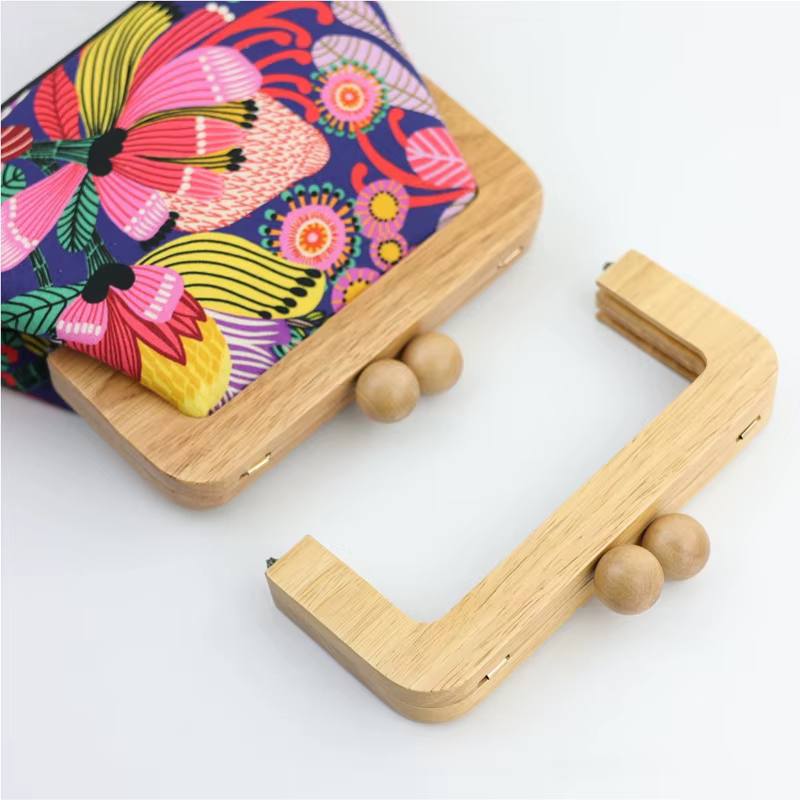Fermoir à vis à l'intérieur pour sac à main bricolage, sac à main en bois naturel, grande poignée Brabant obag, cadre de couture, accessoires de sac à main