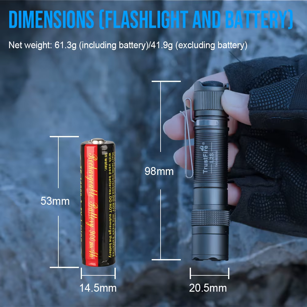 Trustfire L2S lampe de poche tactique 1050Lumens IPX6 14500 torche portable éclairage Tyce C USB