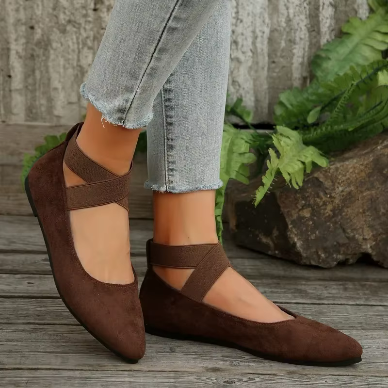Chaussures pour femmes ballerines chaussures dames sandales sangle cheville ceinture élastique mignon ballerine dames chaussures plates élégantes pour les femmes