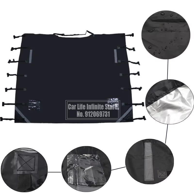 Couverture de Remorquage Avant pour Voiture, Bande de Moulage Anti-Poussière, Couverture Étanche pour Remorque de Camping-Car et Caravane, 220x175cm