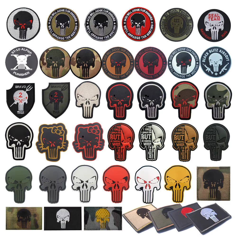 Patch tête de mort 3D en PVC