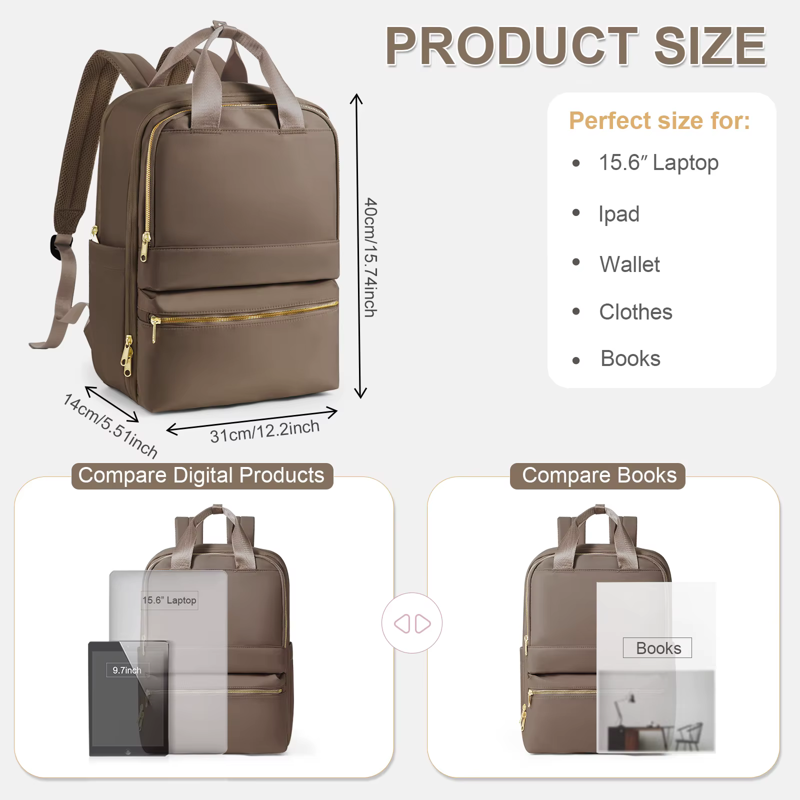 Sacs à dos de mode pour femmes pour le travail d'affaires universitaire, sac à dos de voyage sac à main élégant pour femme sac à dos de loisirs, sac à dos pour enseignant