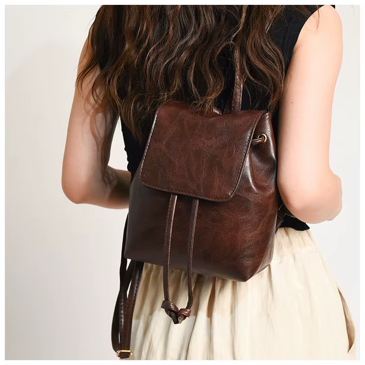 Sacs à main Vintage en cuir Pu pour femmes, couleur unie, pour collégiennes, compacts et légers, sacs à bandoulière décontractés pour femmes