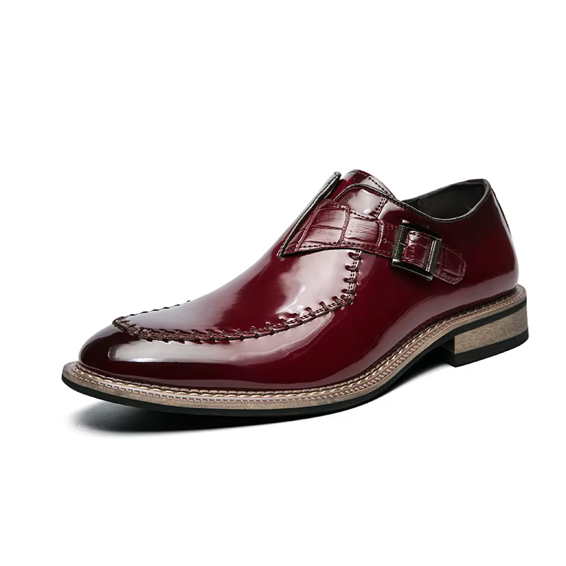 Chaussures habillées de banquet pour hommes rouges