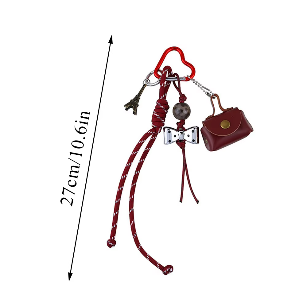 Décoration pour sac personnalité tresse corde sac pendentif MIU Style téléphone portable décor porte-clés sac breloques sac à main suspendu décor