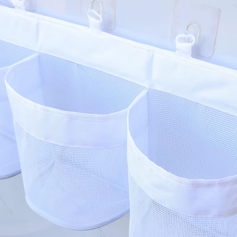 Sac de rangement pour salle de bain, sac mural multi-compartiments de grande capacité pour jouets, sac en maille imperméable, respirant et anti-moisissure