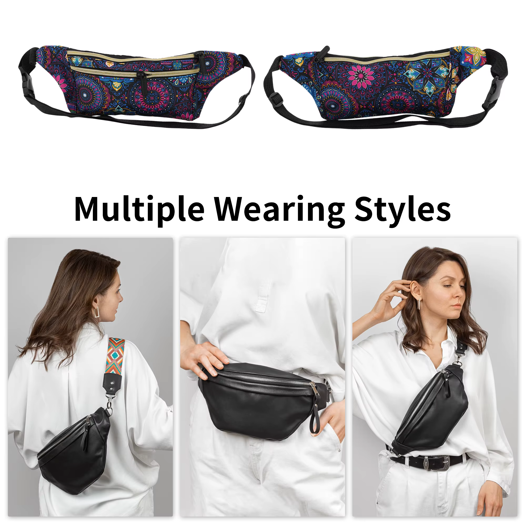 X Autohaux Multifonctionnel Style National Fanny Pack Multicolore 1 Pc