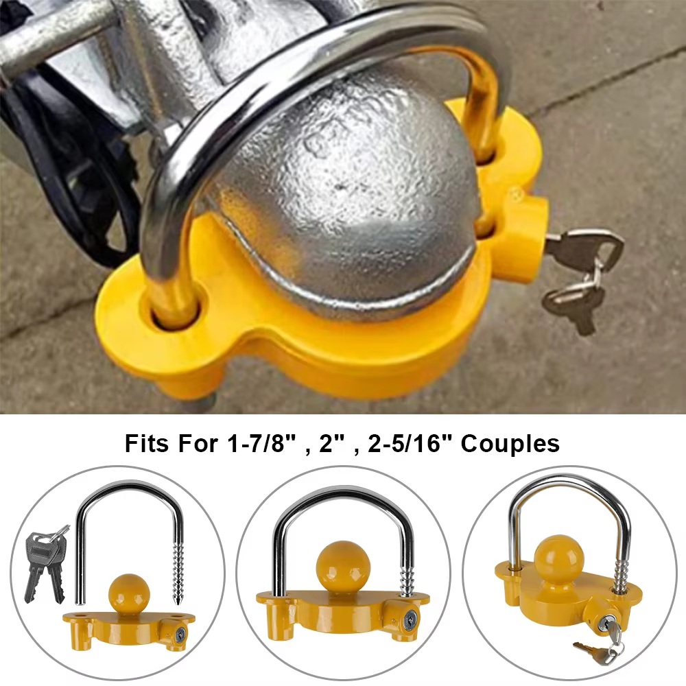 Coupleur de remorque universel, verrouillage d'attelage, boule de remorquage, sécurité antivol réglable, robuste, véhicule camion camion caravane, accessoires