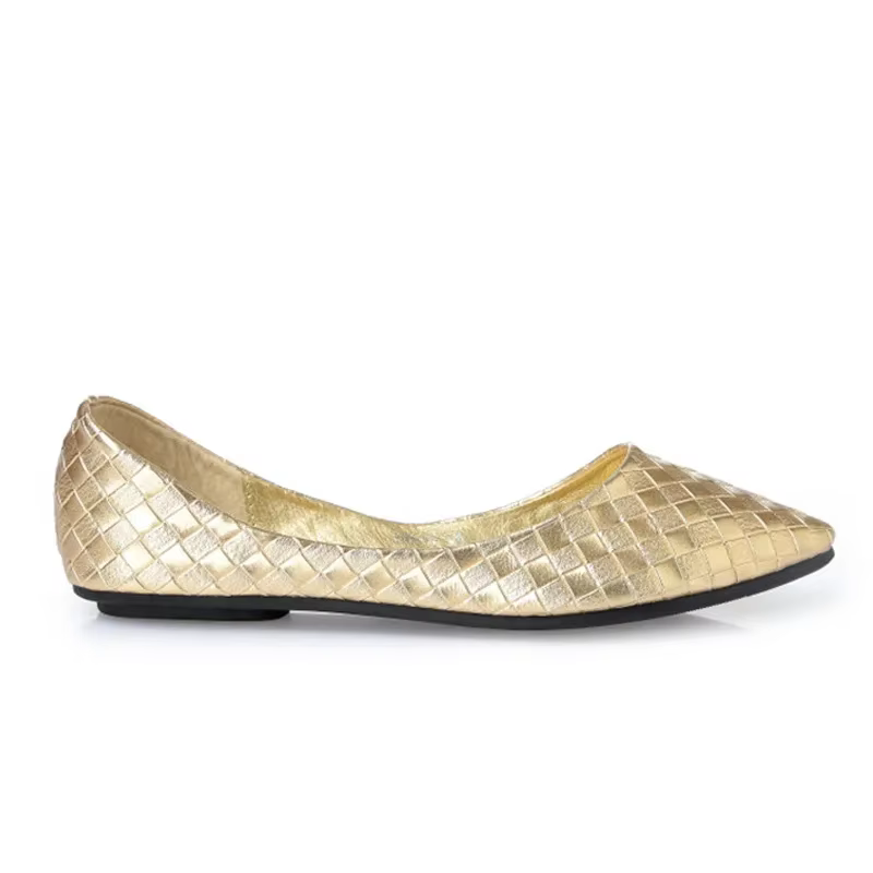 Ballerines Tissées Or et Argent pour Femme