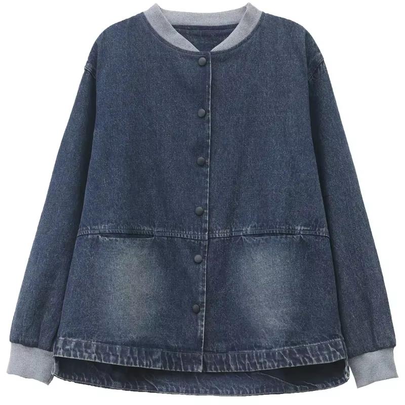 Veste en jean rétro pour femme, style court, printemps-automne, fine, nouvelle collection 2026, coupe ample, style baseball, vêtements décontractés pour femme