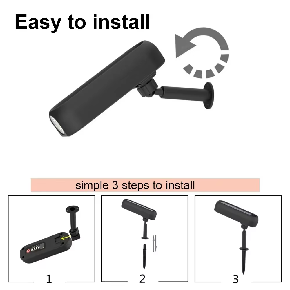 Projecteur Solaire Étanche pour Décoration de Jardin, Éclairage d'Extérieur, Idéal pour une Cour, une Pelouse, Marche/Arrêt existent, 62 Pièces