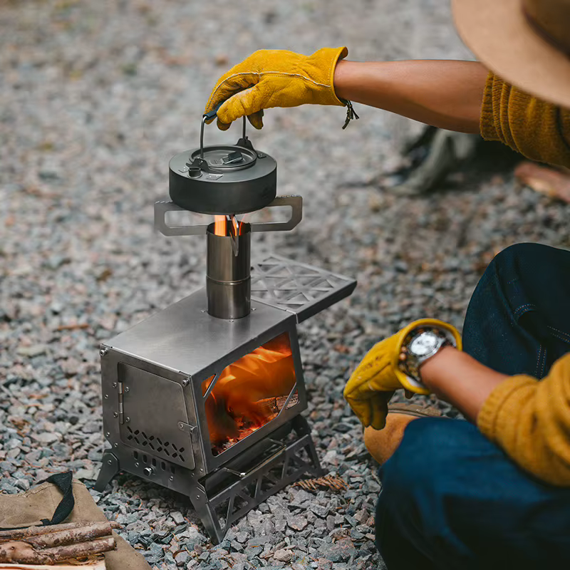 Naturehike poêle à bois Portable pliable en acier inoxydable