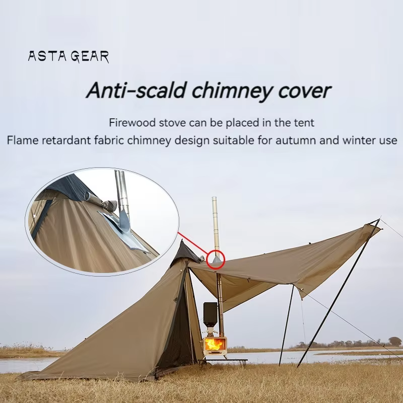 ASTA GEAR Fk 4 La tente ultralégère pyramide de camping peut brûler le bois de chauffage