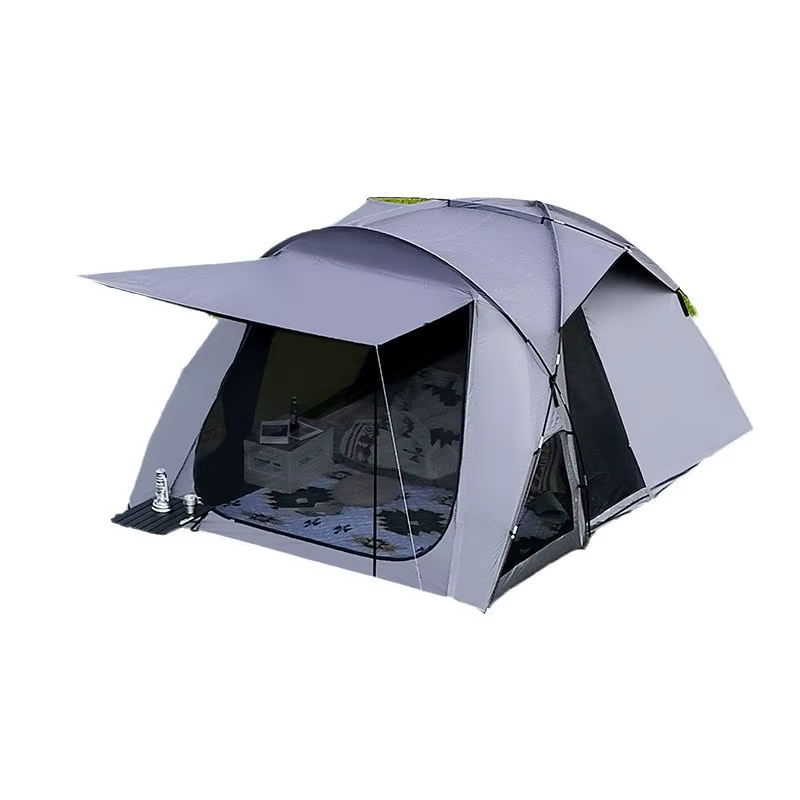 Tente de camping tunnel grande capacité pour 6 à 8 personnes