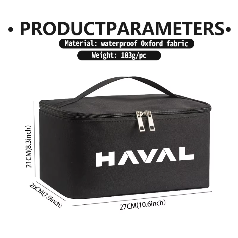 Trousse de Toilette Grande Capacité avec Logo Haval, Boîte de Rangement de Voyage, Accessoires Auto pour Haval Jolion H1 H2 H3 H4 H5 H6 H7 H8 H9 M6 F7x M4