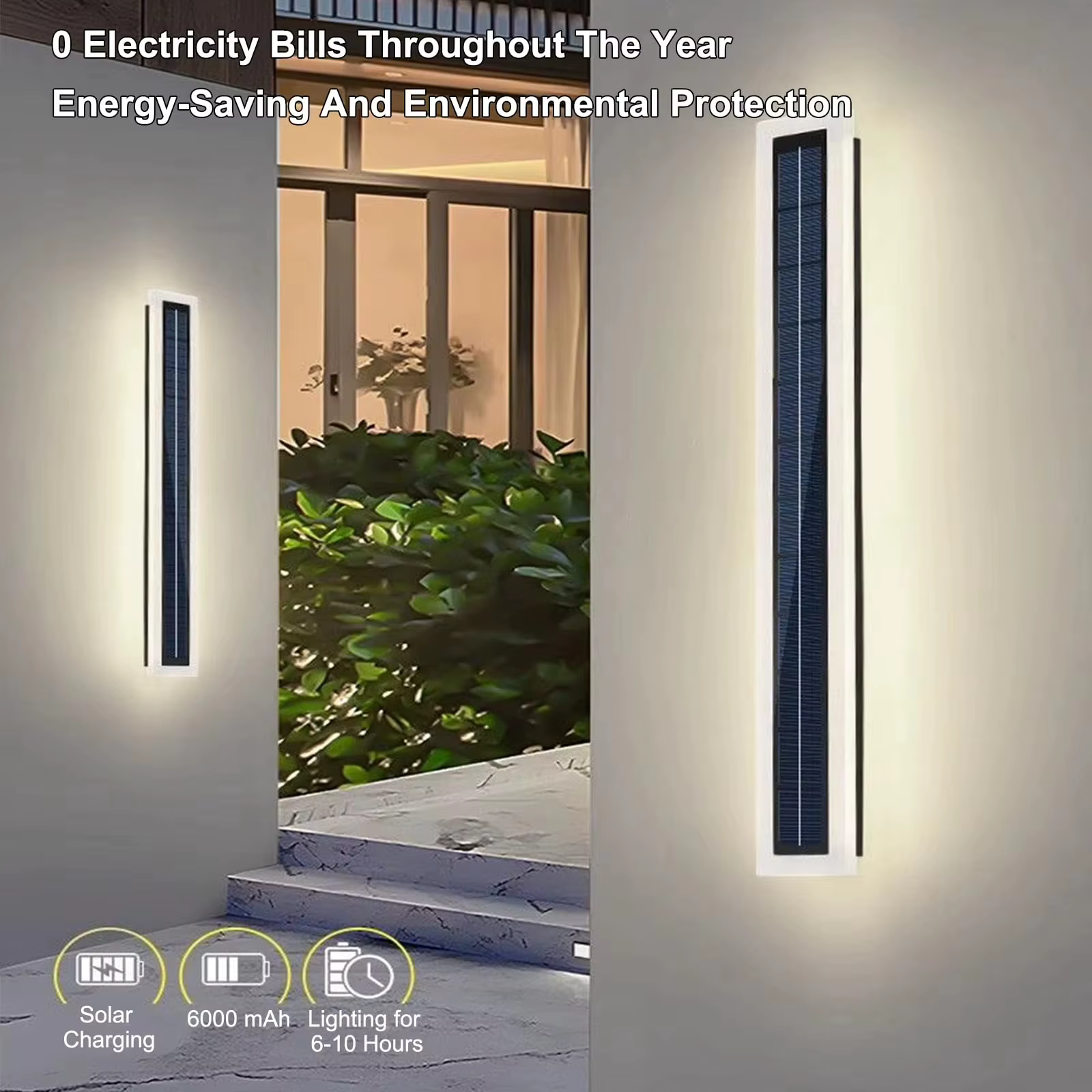 Lampe solaire d'extérieur IP65 étanche LED 60 cm