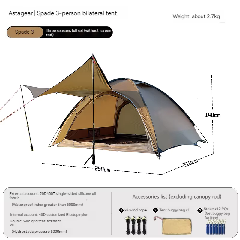 ASTA GEAR-Tente de camping professionnelle en plein air