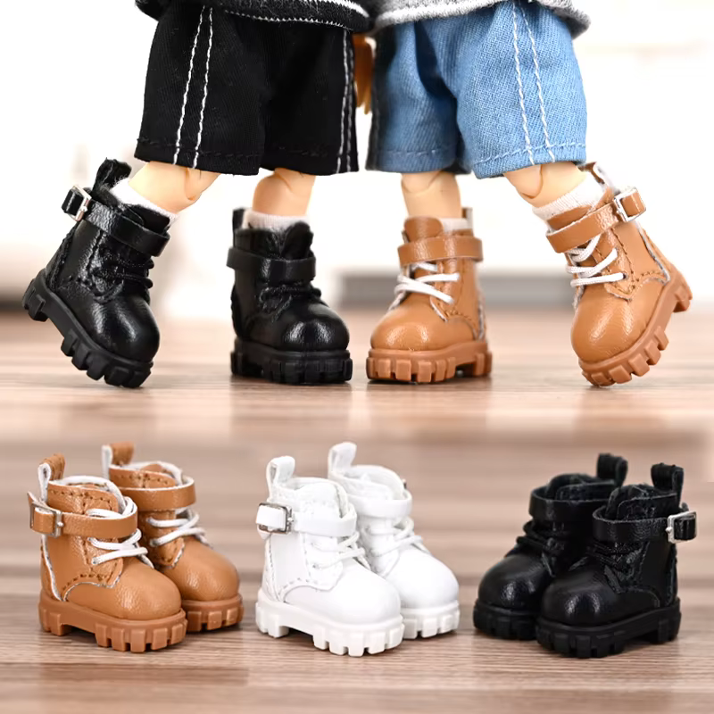 Ob11 poupée bottes en cuir chaussures d'extérieur mode