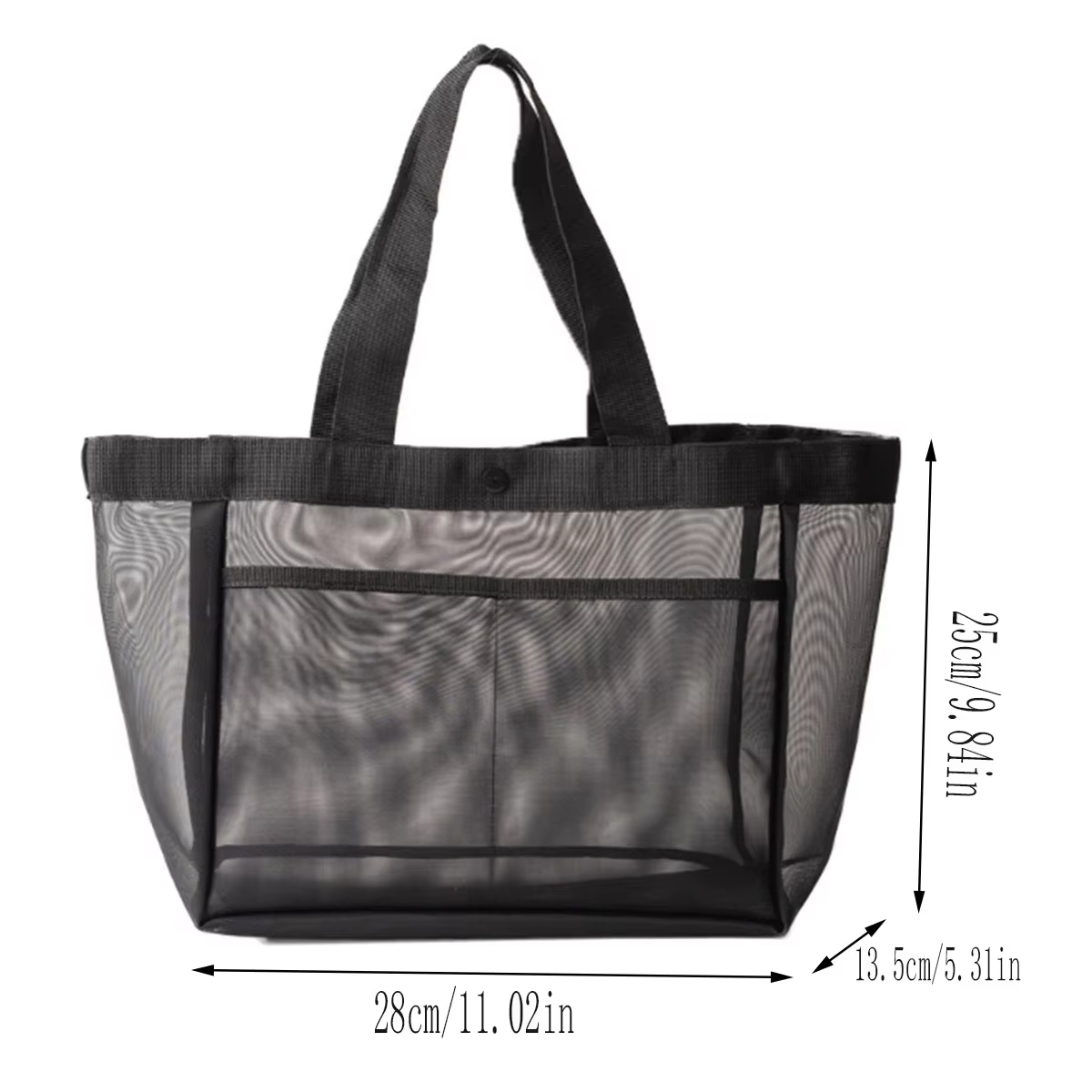 Sac à main en gaze de couleur unie, sac de rangement transparent, sac à bandoulière, sac de plage, sac de shopping en filet transparent de grande capacité, 1 pièce