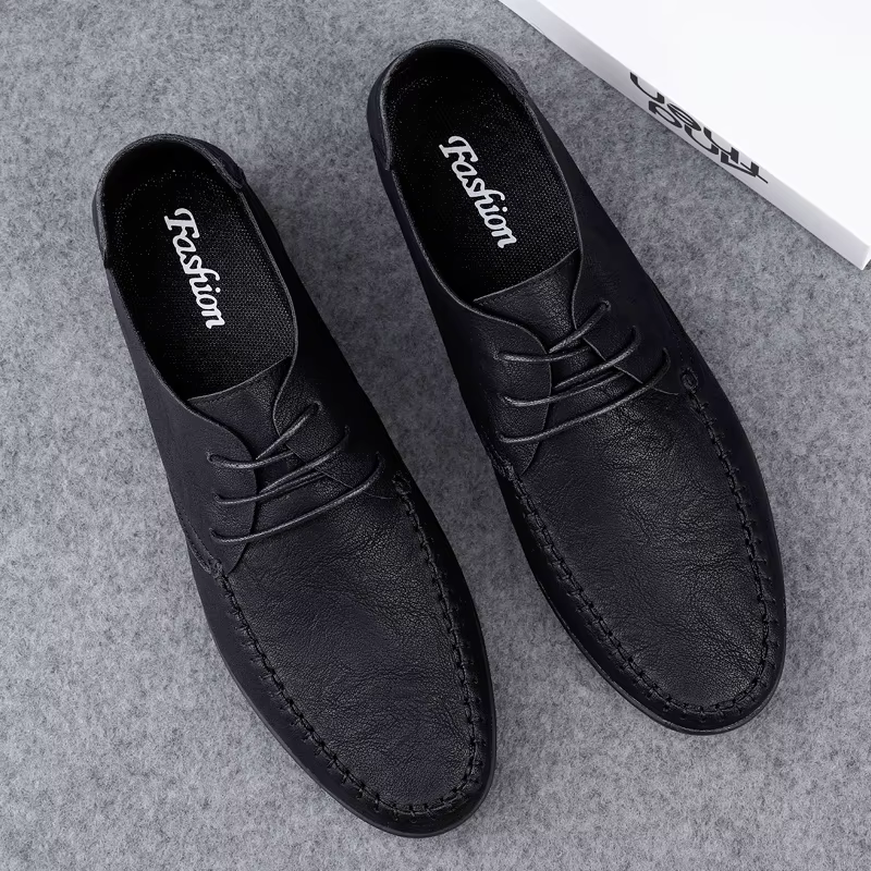 Chaussures en cuir pour hommes semelles souples quatre saisons grande taille chaussures en cuir décontractées mode à la mode fête des jeunes chaussures de conduite polyvalentes
