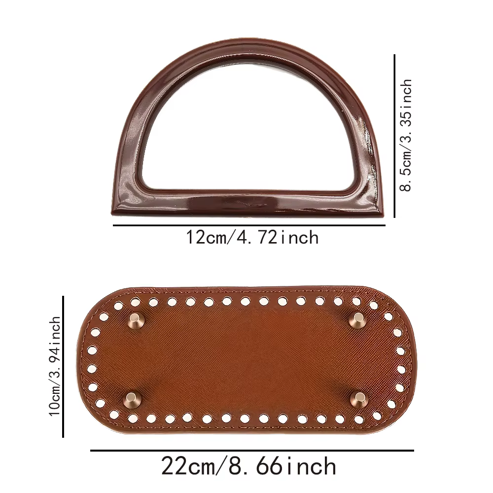 Lot de 3 accessoires pour sacs tissés faits main avec trous de couture