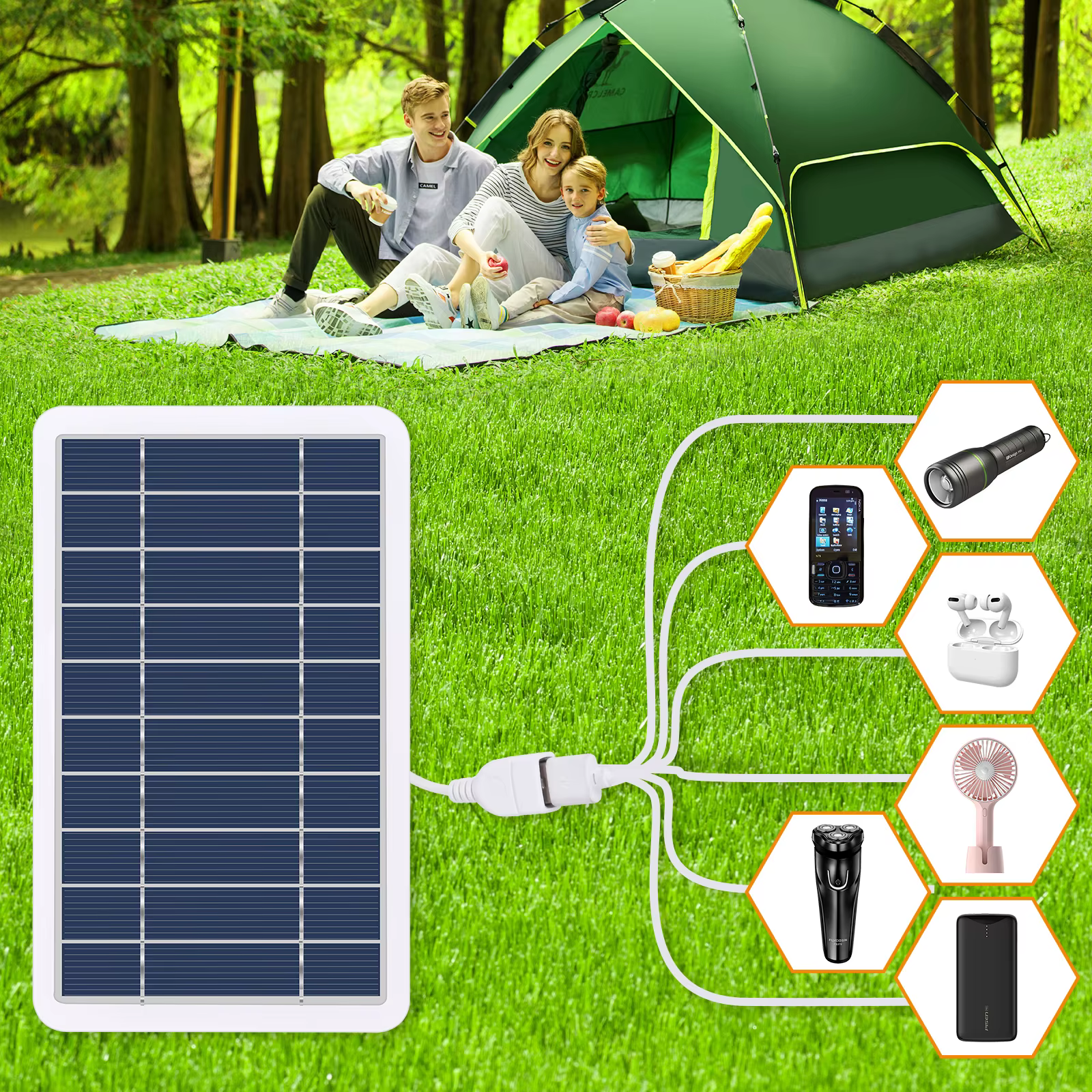 Panneau solaire à fixer sur sac à dos